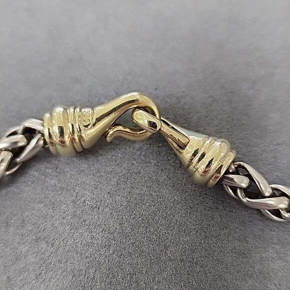 Authentic David Yurman 14K Gold 925 Sterling Silver Wheat 17" Necklace Chain - Picture 4 of 6